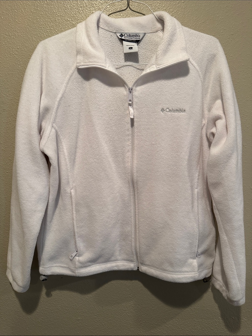 Columbia White Full-Zip Fleece Jacket